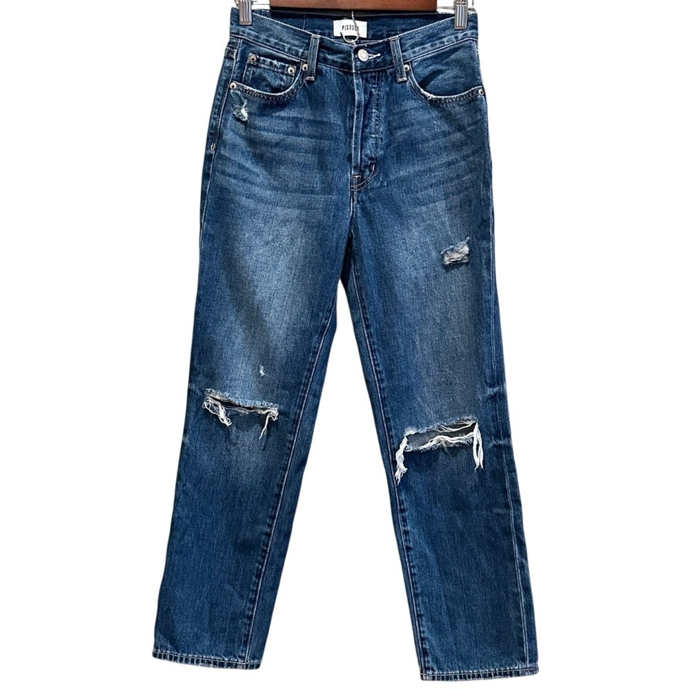 PISTOLA Charlie High Rise Classic Straight Ankle Denim Jeans sz 25 Womens Aurora